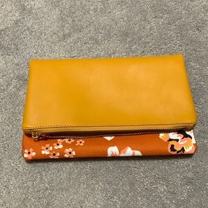 Orange, floral pouch